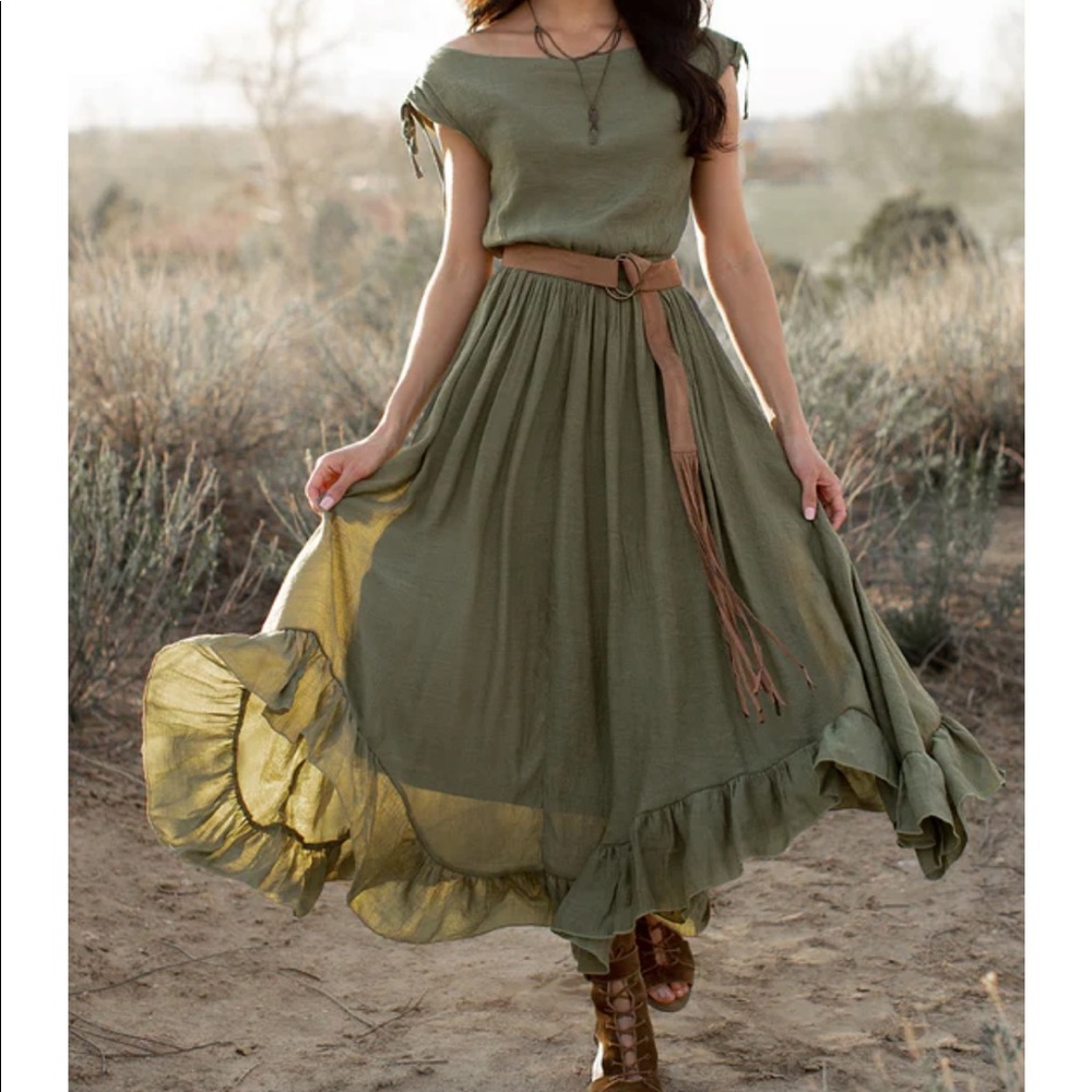 Olive green midi/maxi dress